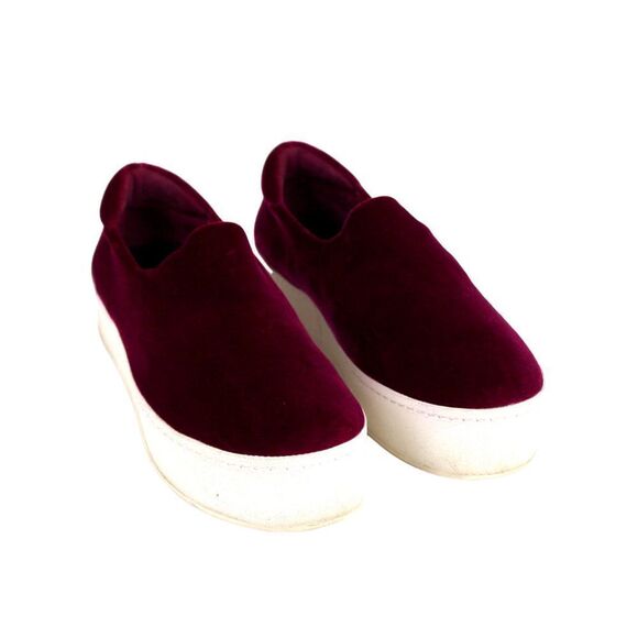 Opening Ceremony BURGUNDY VELOUR COMFORTABLE LOAFER ROUND TOE WEDGE SHOES Sz 39 - Picture 1 of 10